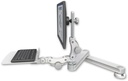 AccessMount™ Long T2 Paralink LCD arm desk mount with a 12" flat paralink keyboard tray