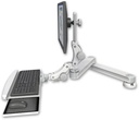 AccessMount™ Long T2 Paralink LCD arm desk mount with a paralink keyboard tray w/ wrist rest bend
