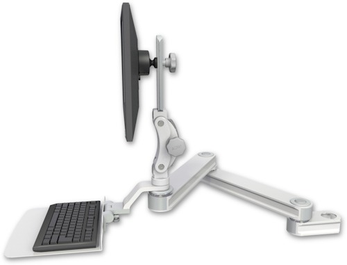 AccessMount™ Long T2 Paralink LCD arm mount for a 2" pole with a 12" flat keyboard tray
