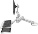 AccessMount™ Long T2 Paralink LCD arm mount for a 2" pole with a wrist-rest keyboard tray