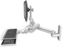AccessMount™ Long T2 Paralink LCD arm wall mount with a paralink keyboard tray w/ wrist rest bend