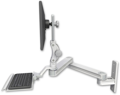 AccessMount™ Long T2 Paralink LCD arm wall mount with a 12" keyboard tray