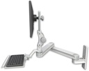 AccessMount™ Long T2 Paralink LCD arm wall mount with a 12" keyboard tray