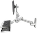 AccessMount™ Long T2 Paralink LCD arm wall mount with a wrist-rest keyboard tray