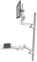 AccessMount™ Ultra 550 LCD mount on a 50" wall track with separate arms, a 12" flat paralink keyboard tray, and an 11" arm and 20" double-arm