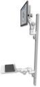 AccessMount™ Ultra 550 LCD mount on a 50" wall track with separate arms and a 12" flat paralink keyboard tray