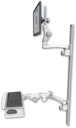 AccessMount™ Ultra 550 LCD mount on a 50" wall track with separate arms, a paralink keyboard tray w/ wrist rest bend, and an 11" arm and 20" double-arm