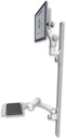 AccessMount™ Ultra 550 LCD mount on a 50" wall track with separate arms, a 12" keyboard tray, and a 20" double-arm