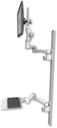 AccessMount™ Ultra 550 LCD mount on a 50" wall track with separate arms, a 12" flat keyboard tray, and two 20" double-arms