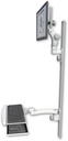 AccessMount™ Ultra 550 LCD mount on a 50" wall track with separate arms, a wrist-rest keyboard tray, and an 11" arm