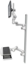AccessMount™ Ultra 550 LCD mount on a 50" wall track with separate arms, a wrist-rest keyboard tray, and two 20" double-arms