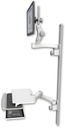 AccessMount™ Ultra 550 LCD mount on a 50" wall track with separate arms, a work surface tray and slide-out keyboard tray, and an 11" arm and 20" double-arm