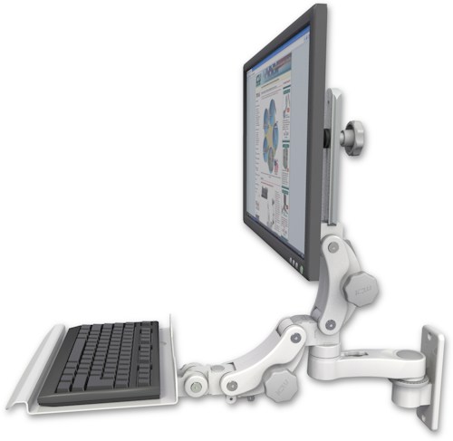 AccessMount™ Ultra 550 LCD wall mount with a 12" paralink keyboard tray and an 6" arm