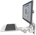 AccessMount™ Ultra 550 LCD wall mount with a 12" flat paralink keyboard tray