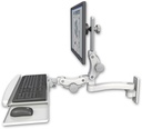 AccessMount™ Ultra 550 LCD wall mount with a paralink keyboard tray w/ wrist rest bend and an 11" arm