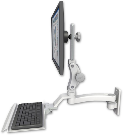AccessMount™ Ultra 550 LCD wall mount with a 12" keyboard tray and an 11" arm