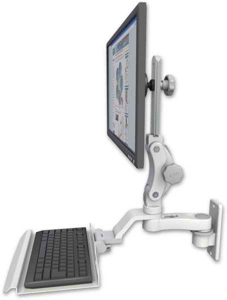AccessMount™ Ultra 550 LCD wall mount with a 12" keyboard tray and an 6" arm