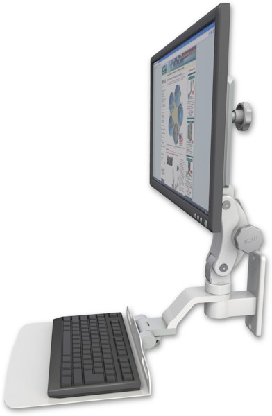 AccessMount™ Ultra 550 LCD wall mount with a 12" flat keyboard tray