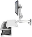 AccessMount™ Ultra 550 LCD wall mount with a work surface tray and slide-out keyboard tray and an 11" arm