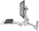 AccessMount™ Ultra 550 LCD wall mount with a 12" flat paralink keyboard tray and a 20" double-arm