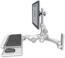 AccessMount™ Ultra 550 LCD wall mount with a paralink keyboard tray w/ wrist rest bend and a 20" double-arm