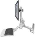 AccessMount™ Ultra 550 LCD wall mount with a 12" flat keyboard tray and a 20" double-arm