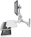 AccessMount™ Ultra 550 LCD wall mount with a work surface tray and slide-out keyboard tray and a 20" double-arm
