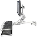AccessMount™ Ultra 550 LCD 3.5" wall mount with a paralink keyboard tray w/ wrist rest bend and an 11" arm