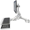AccessMount™ Ultra 550 LCD 3.5" wall mount with a paralink keyboard tray w/ wrist rest bend and a 20" double-arm