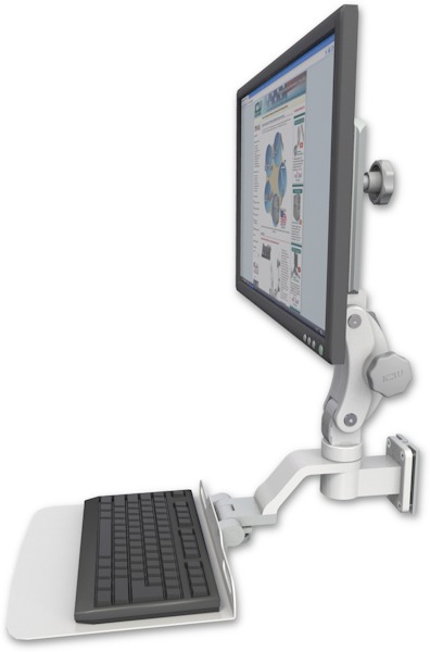 AccessMount™ Ultra 550 LCD 3.5" wall mount with a 12" flat keyboard tray