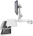 AccessMount™ Ultra 550 LCD 3.5" wall mount with a work surface tray and slide-out keyboard tray and an 11" arm