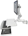 AccessMount™ Ultra 550 LCD 3.5" wall mount with a work surface tray and slide-out keyboard tray and an 6" arm