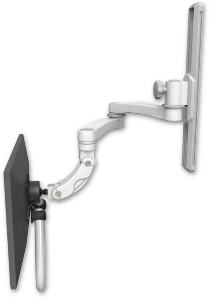AccessMount™ Inverted Ultra 560 LCD mount on a 19" wall track slider with a 20" double-arm