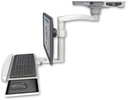 AccessMount™ Ultra ball pivot LCD mount on a ProSlide 28" track slider with a wrist-rest keyboard tray and an 11" arm