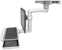 AccessMount™ Ultra ball pivot LCD mount on a ProSlide 28" track slider with a 1" riser, a wrist-rest keyboard tray, and an 11" arm
