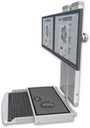 AccessMount™ VT21 Workstation with a dual monitor rail and a work surface keyboard tray