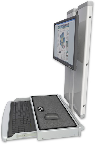 AccessMount™ VT21 Workstation with a work surface keyboard tray
