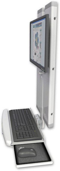 AccessMount™ VT21 Low Profile Workstation with a wrist-rest keyboard tray