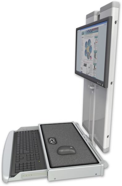 AccessMount™ VT21 Low Profile Workstation with a work surface keyboard tray