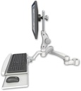AccessMount™ Ultra 550 LCD mount for a 2" pole with a wrist-rest keyboard tray and a 20" double-arm