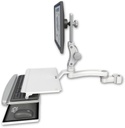 AccessMount™ Ultra 550 LCD mount for a 2" pole with a work surface tray and slide-out keyboard tray and an 11" arm