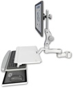 AccessMount™ Ultra 550 LCD mount for a 2" pole with a work surface tray and slide-out keyboard tray and an 6" arm