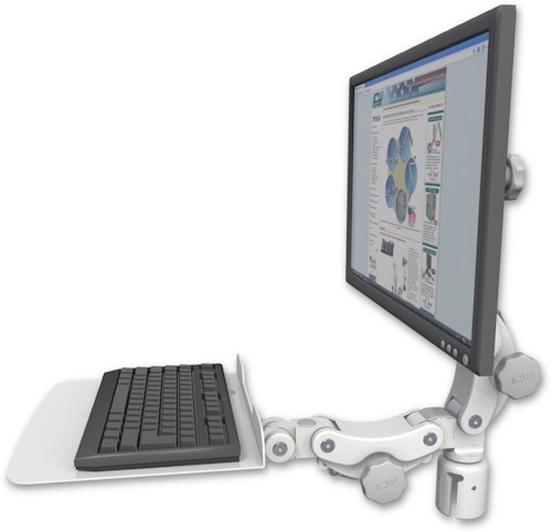 AccessMount™ Ultra 550 LCD mount for a 2" radius with a 12" flat paralink keyboard tray