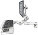 AccessMount™ Ultra 550 LCD mount for a 2" radius with a paralink keyboard tray w/ wrist rest bend and an 11" arm