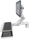 AccessMount™ Ultra 550 LCD mount for a 2" radius with a paralink keyboard tray w/ wrist rest bend and an 6" arm