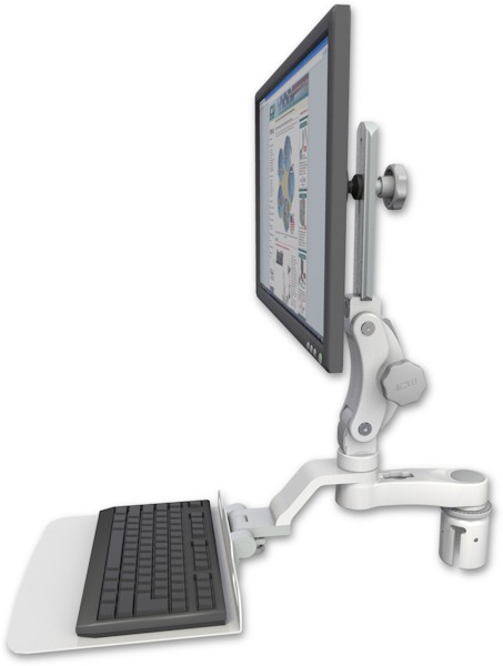 AccessMount™ Ultra 550 LCD mount for a 2" radius with a 12" flat keyboard tray and an 6" arm