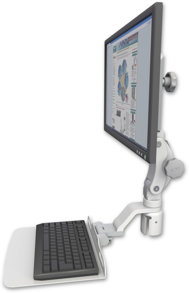 AccessMount™ Ultra 550 LCD mount for a 2" radius with a 12" flat keyboard tray