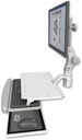 AccessMount™ Ultra 550 LCD mount for a 2" radius with a work surface tray and slide-out keyboard tray
