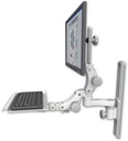 AccessMount™ Ultra 550 LCD mount on a 19" wall track slider with a 12" paralink keyboard tray and an 6" arm