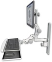 AccessMount™ Ultra 550 LCD mount on a 19" wall track slider with a paralink keyboard tray w/ wrist rest bend and an 6" arm